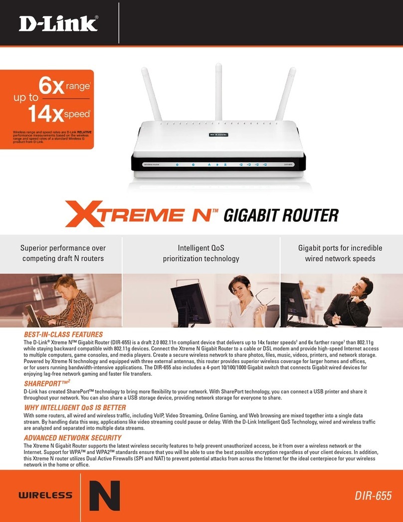 D-Link DIR-655 - Xtreme N Gigabit Router Wireless User manual D-Link DIR-655 - Xtreme N Gigabit Router Wireless User manual