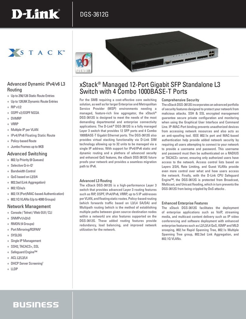 D-Link xStack DGS-3612G series User manual D-Link xStack DGS-3612G series User manual