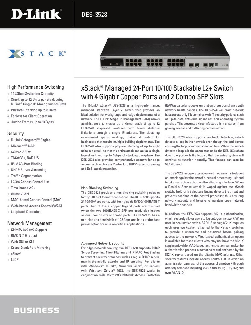 D-Link DES-3528 - xStack Switch - Stackable User manual D-Link DES-3528 - xStack Switch - Stackable User manual