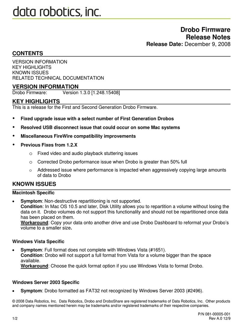 Drobo Drobo Firmware release notes Drobo Drobo Firmware release notes