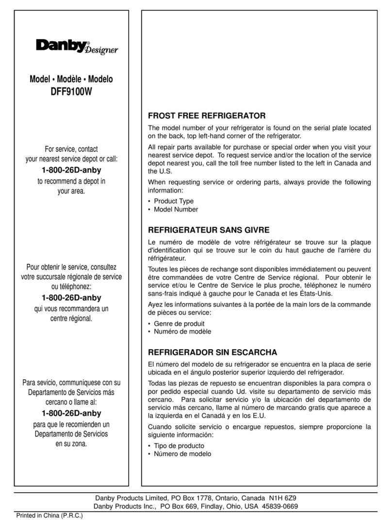 Danby DFF9100 User manual
