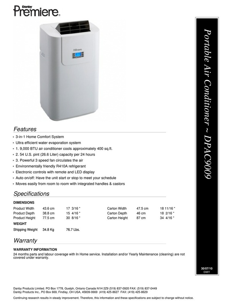 Danby Premiere DPAC9009 User manual Danby Premiere DPAC9009 User manual