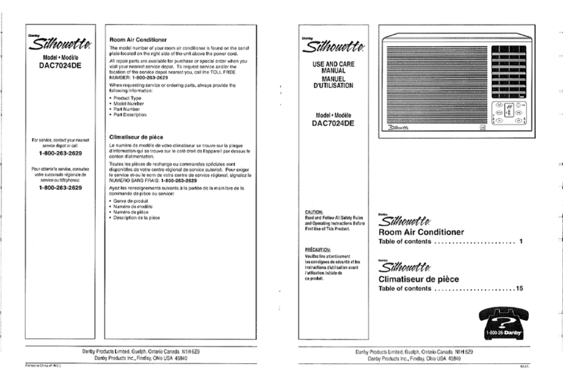 Danby Silhouette DAC7024DE use and care manual Danby Silhouette DAC7024DE use and care manual