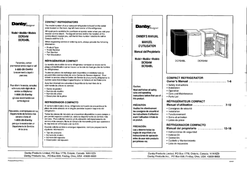 Danby DCR34 User manual