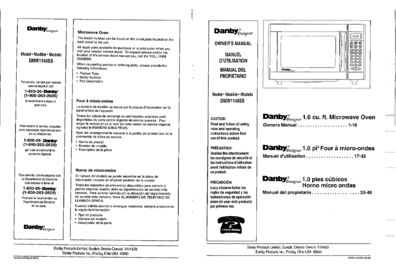 Danby Designer DMW1145SS owner's manual