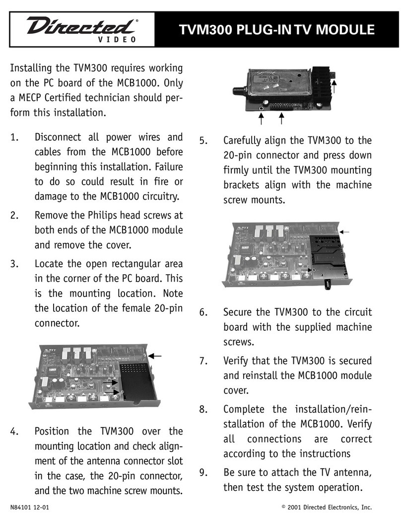 Directed Electronics TVM300 User manual