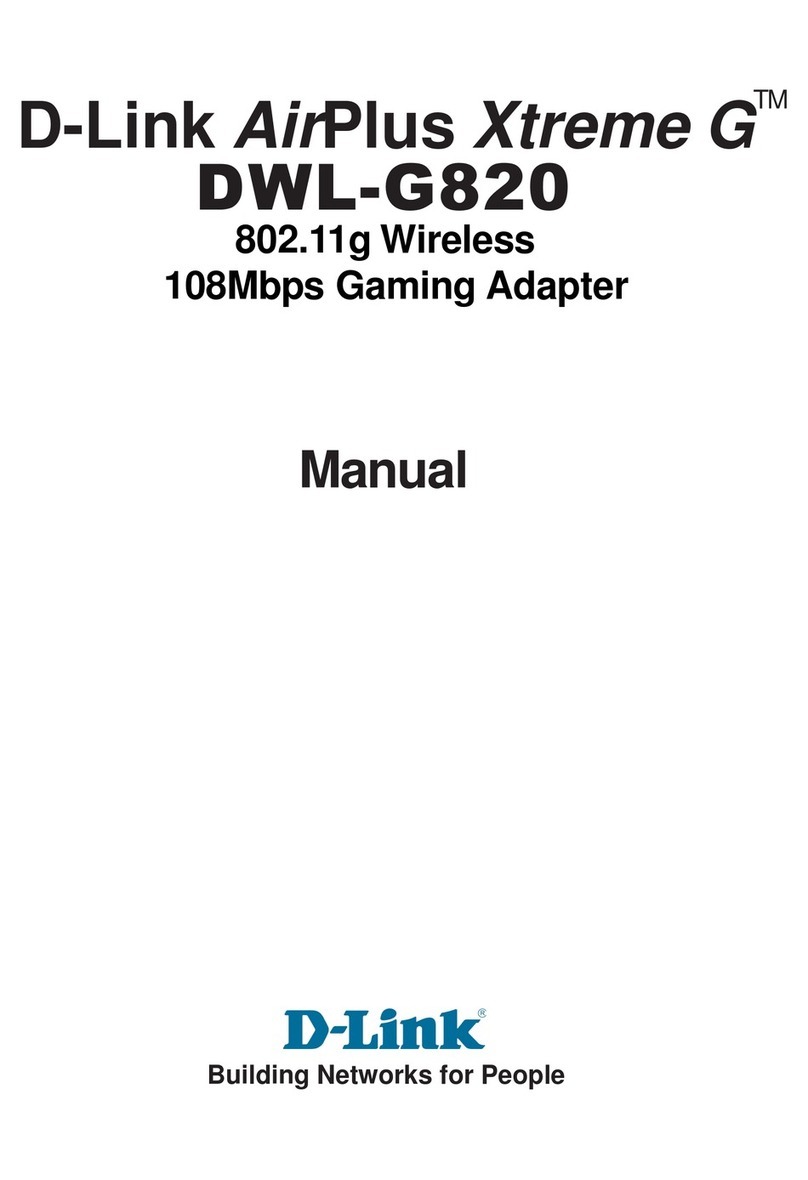 D-Link DWL-G820 - AirPlus Xtreme G User manual D-Link DWL-G820 - AirPlus Xtreme G User manual