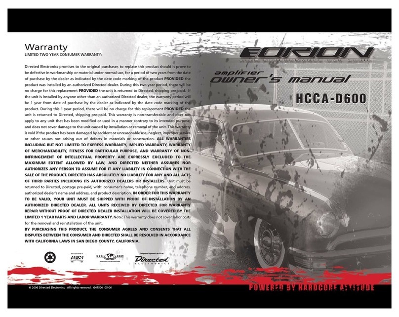 Directed Electronics D600 owner's manual