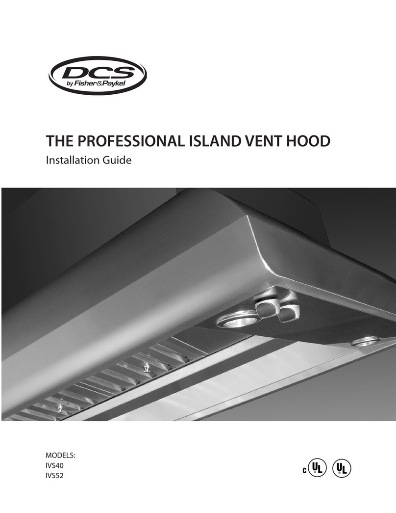DCS Professional Island Vent Hood IVS40 installation guide