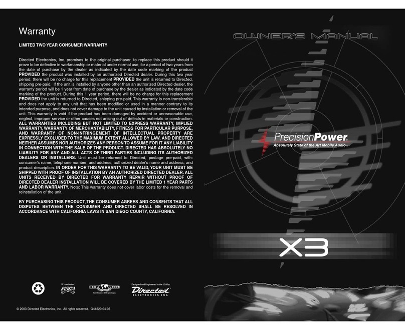 Directed Electronics PrecisionPower X3 User manual
