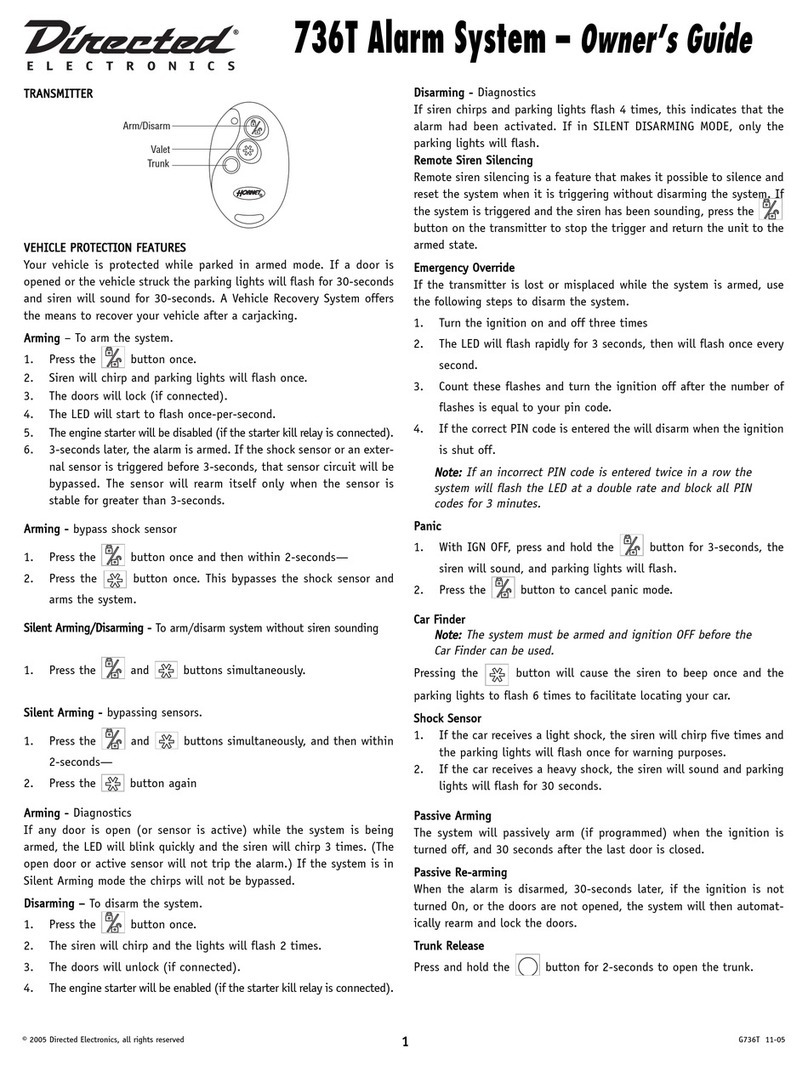 Directed Electronics 736T User manual