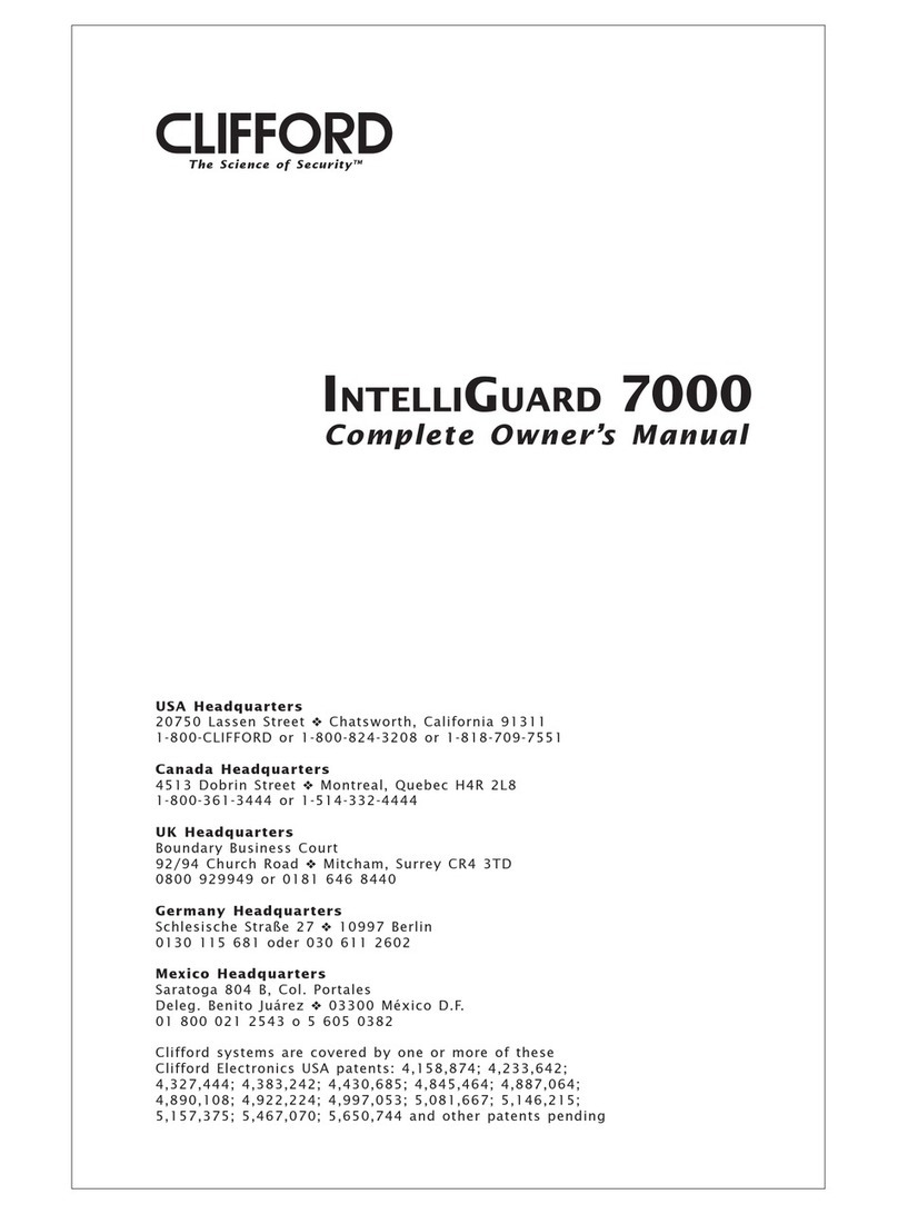 Clifford IntelliGuard 7000 Complete owner's manual