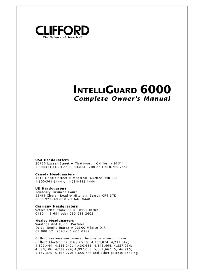 Clifford IntelliGuard 6000 Complete owner's manual Clifford IntelliGuard 6000 Complete owner's manual
