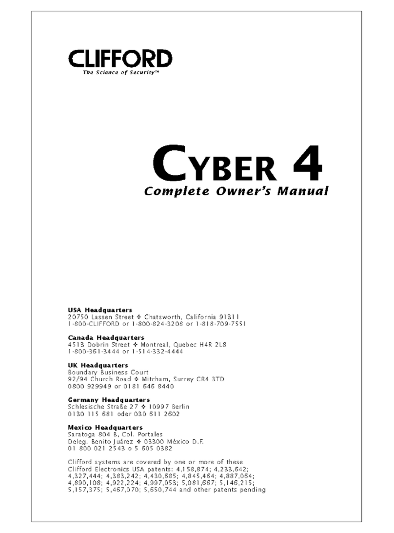 Clifford Cyber 4 owner's manual