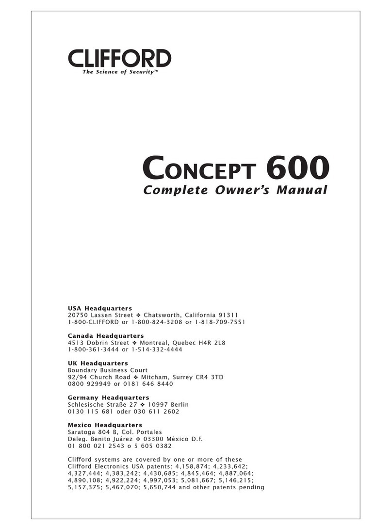 Clifford Concept 600 owner's manual