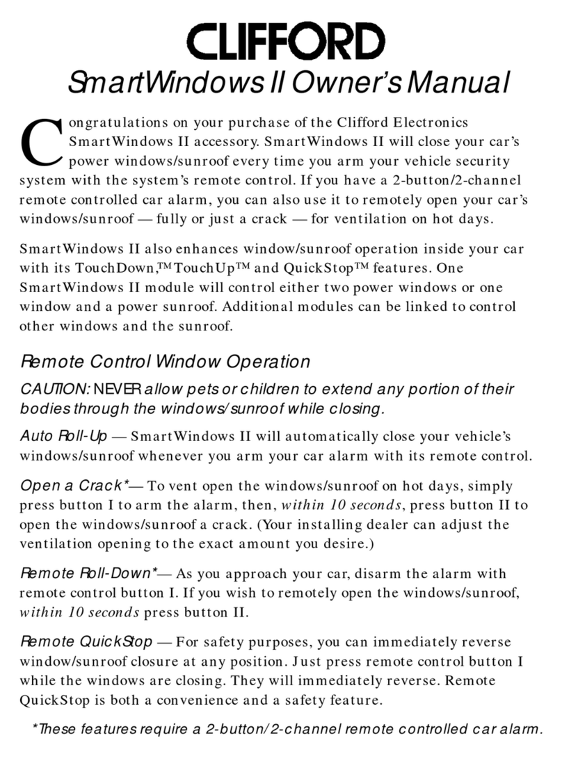 Clifford SMARTWINDOWS 2 User manual