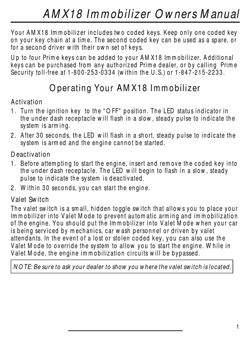 Prime Security Prime AMX 18 owner's manual