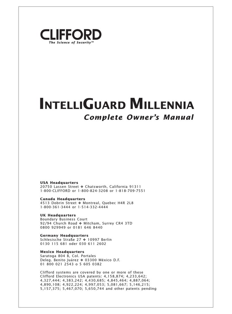 Clifford IntelliGuard Millennia User manual