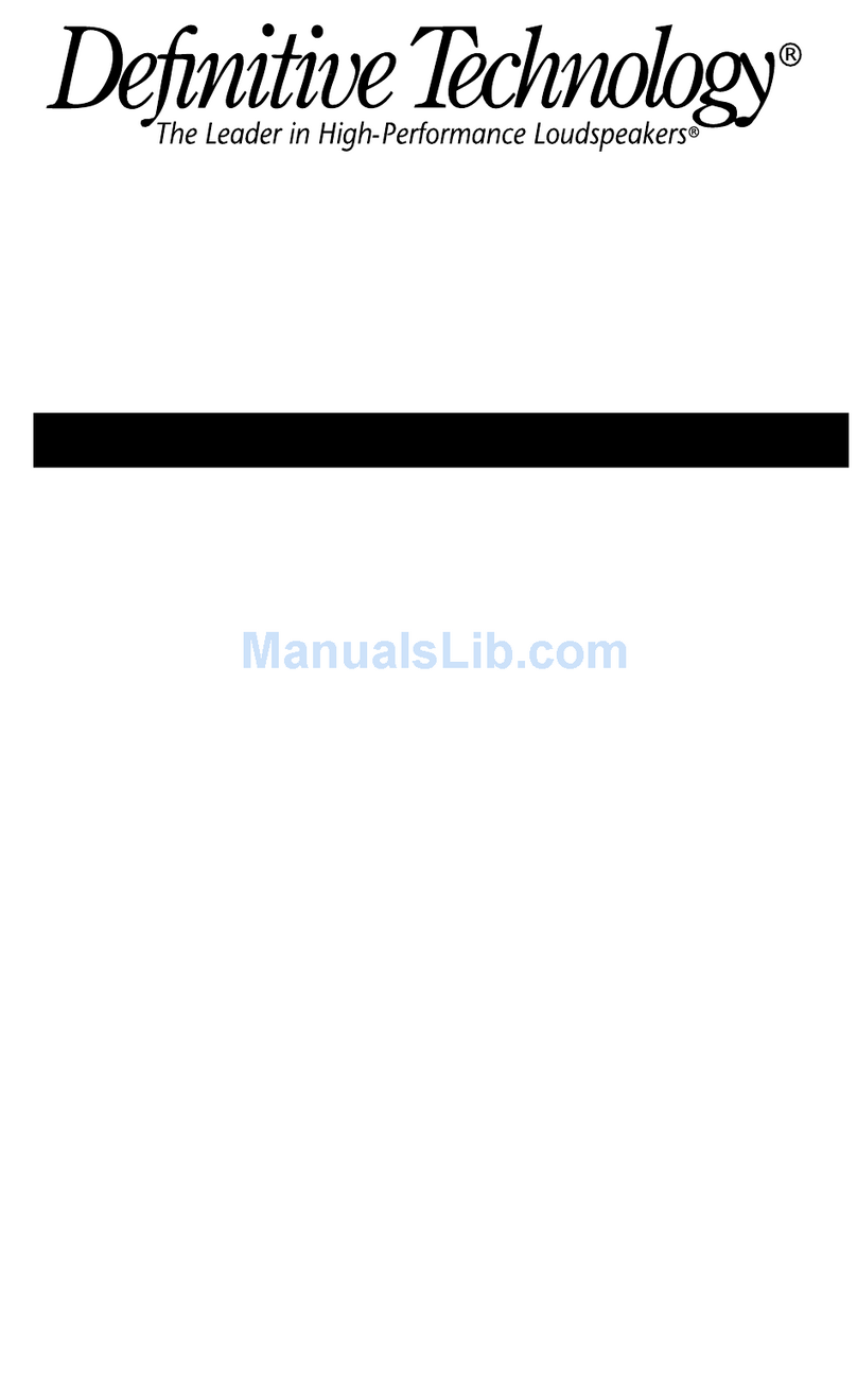 Definitive Technology UIW RSS III User manual Definitive Technology UIW RSS III User manual