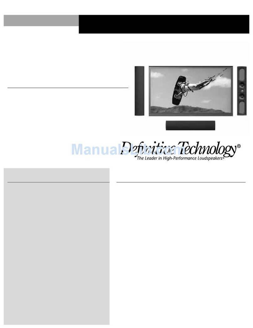 Definitive Technology Mythos Nine owner's manual