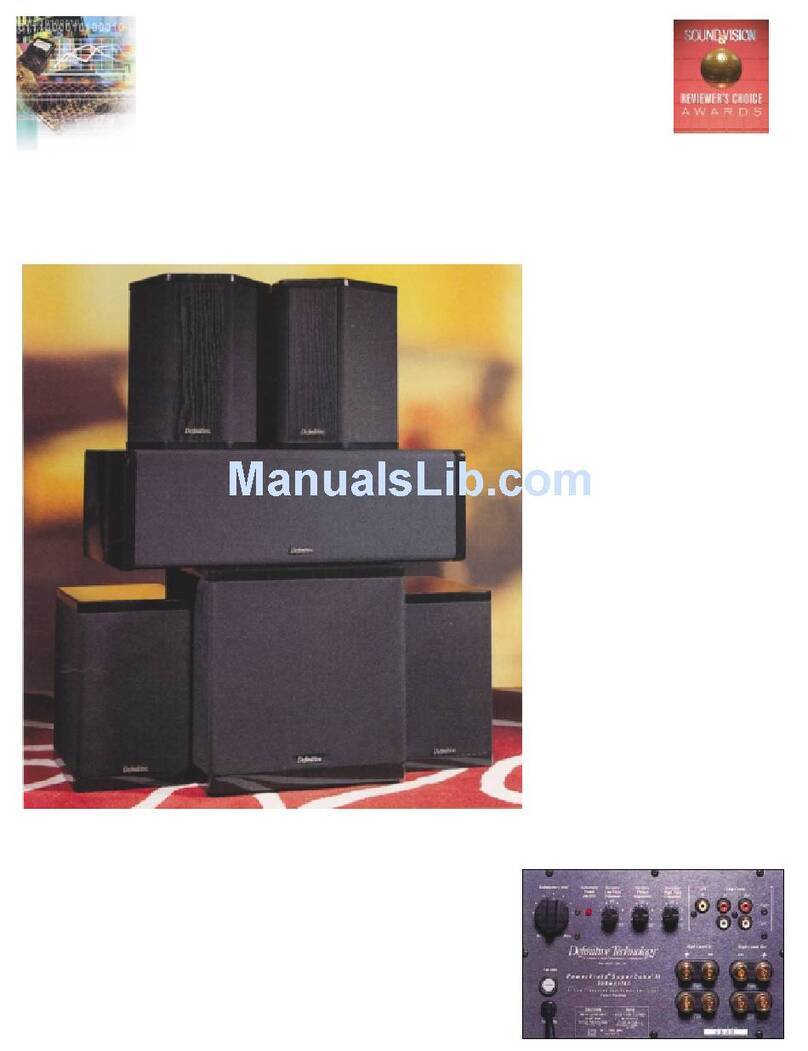 Definitive Technology SuperCube II User manual Definitive Technology SuperCube II User manual