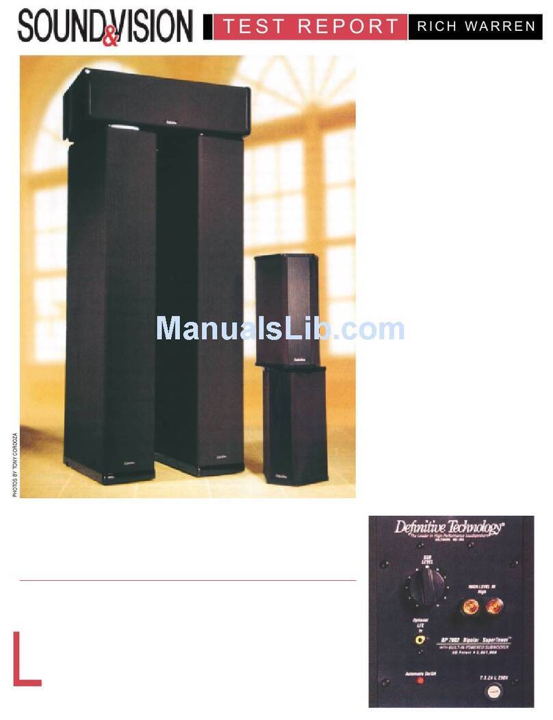 Definitive Technology Bipolar SuperTower BP7002 User manual