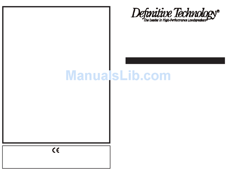 Definitive Technology Mythos One User manual