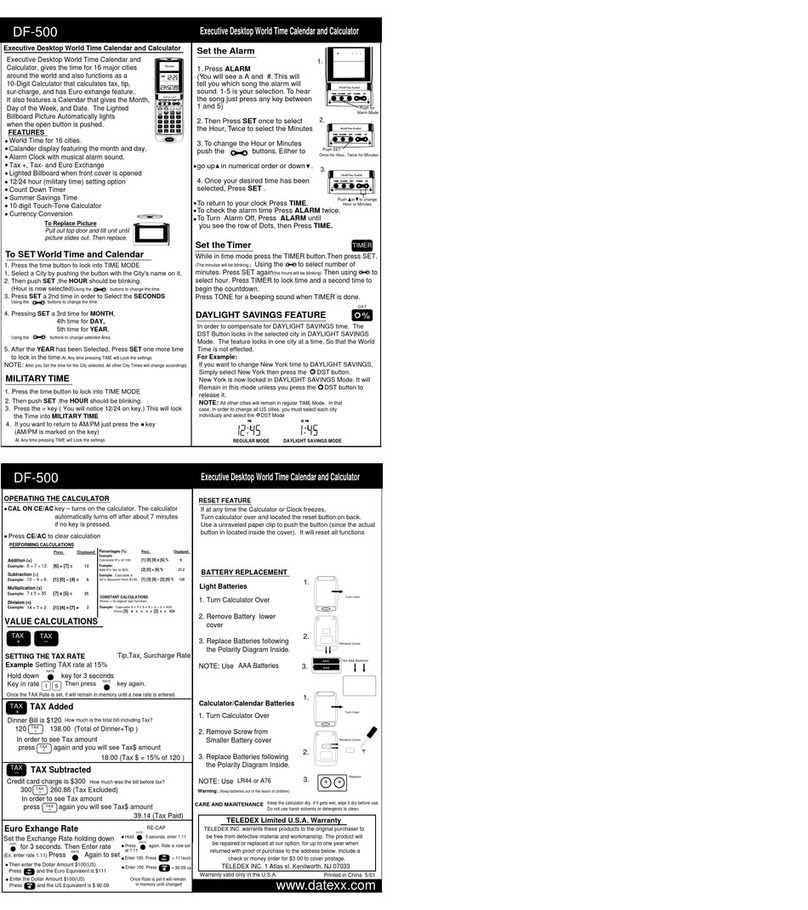 Datexx DF-500 User manual