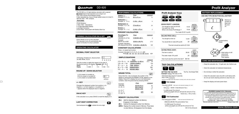 Datexx QuickProfit DD-820 user guide