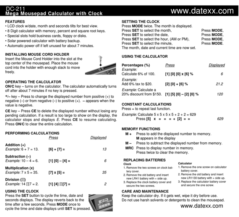 Datexx DC-211 User manual