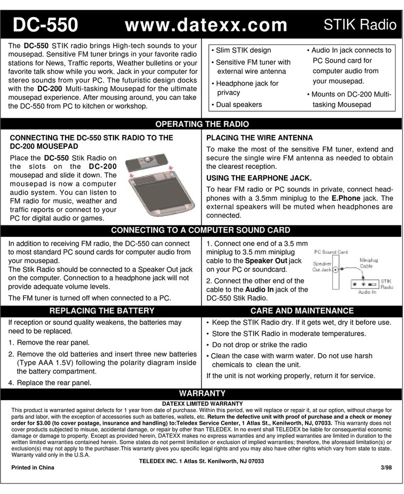 Datexx DC-550 user guide