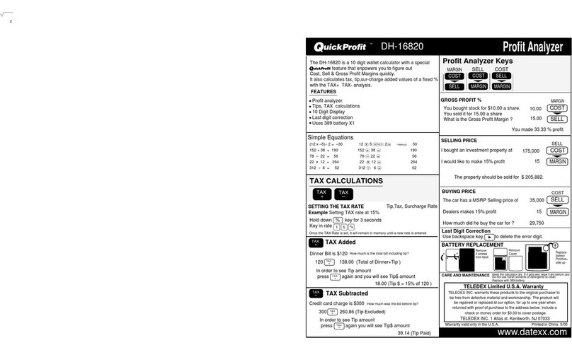 Datexx QuickProfit DH-16820 User manual