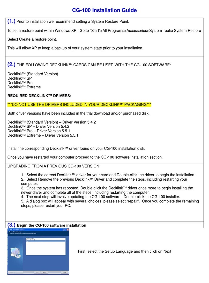 Data Video CG-100 installation guide