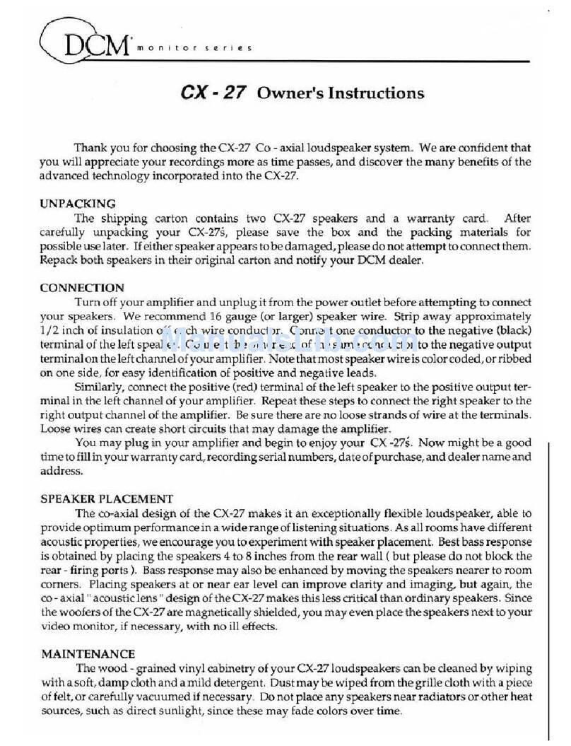 Dcm CX-27 User manual