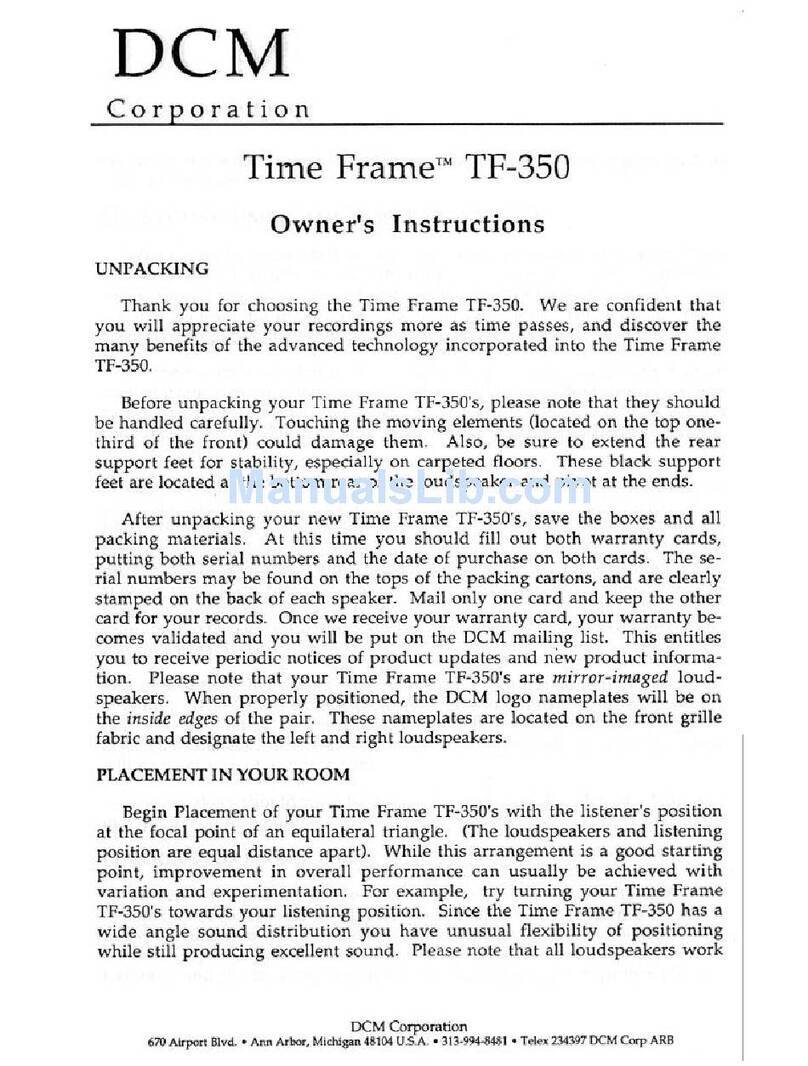 Dcm Time Frame TF350 User manual