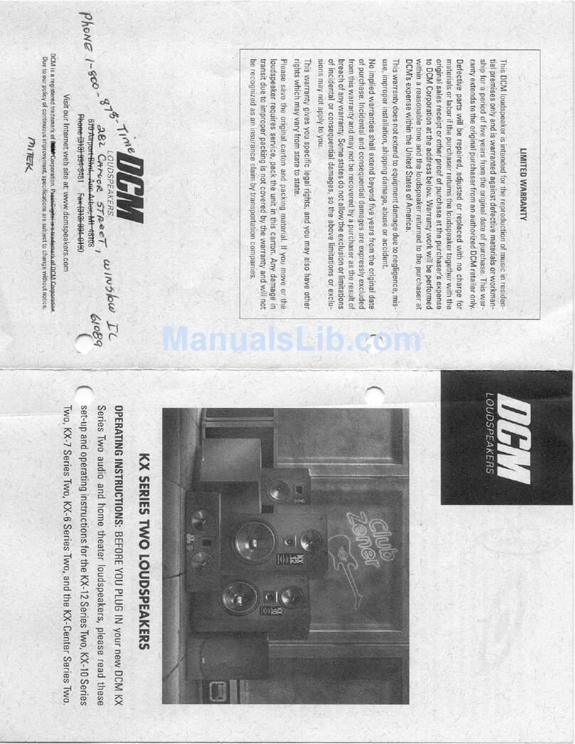 Dcm KX-10 Series Two operating instructions