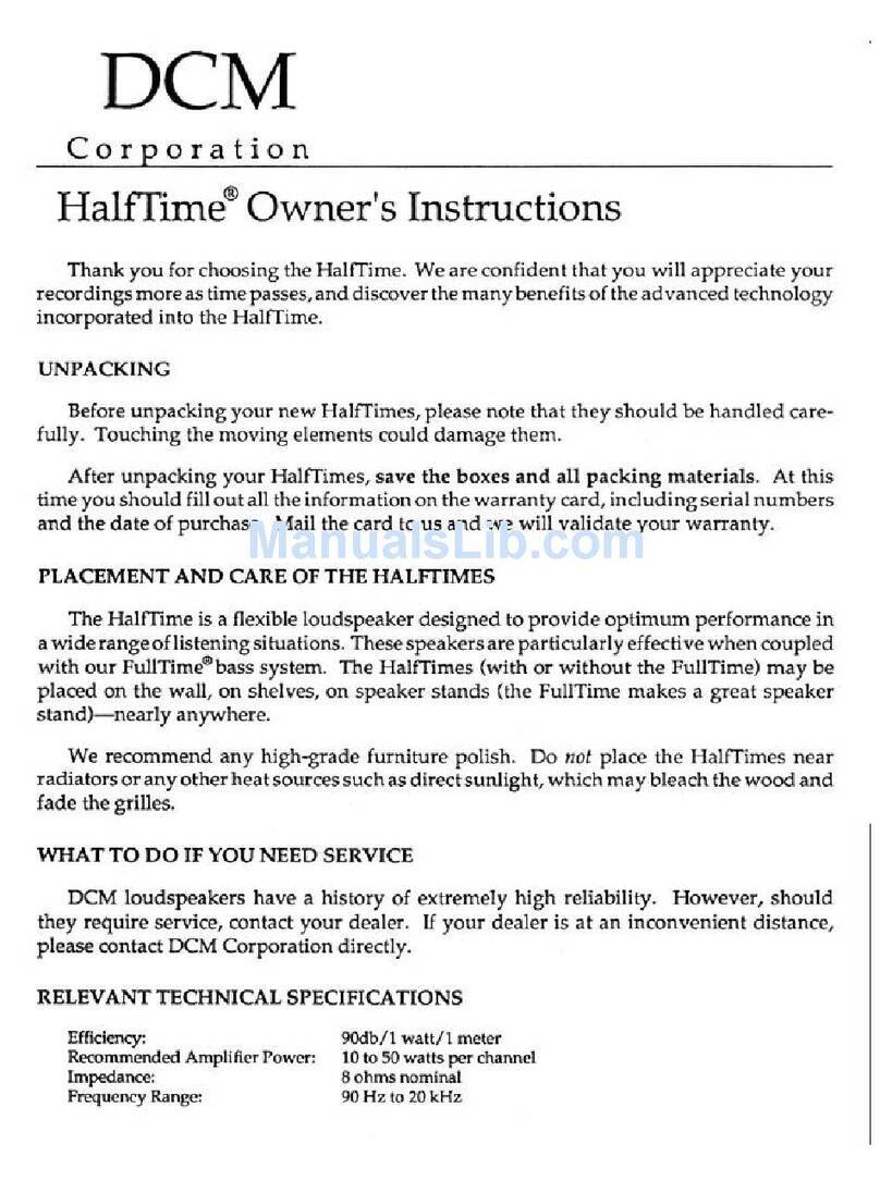 Dcm HalfTime User manual