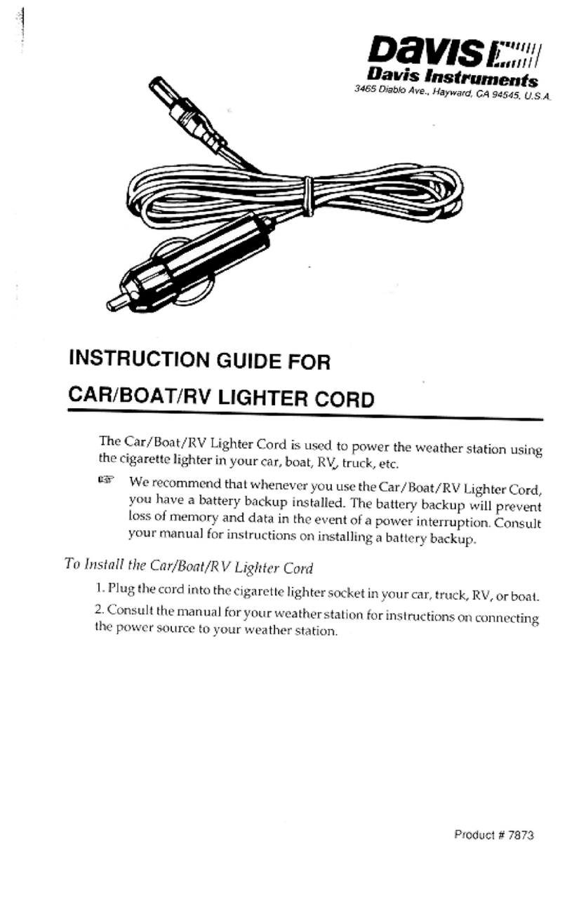 Davis Instruments Car/Boat/RV Lighter Cord instruction manual