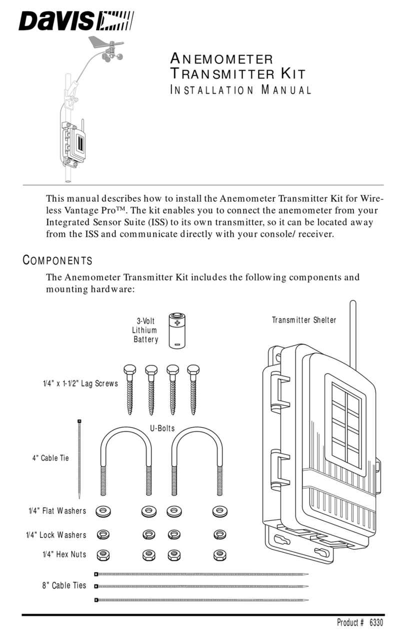 Davis Instruments Anemometer Transmitter Kit installation manual