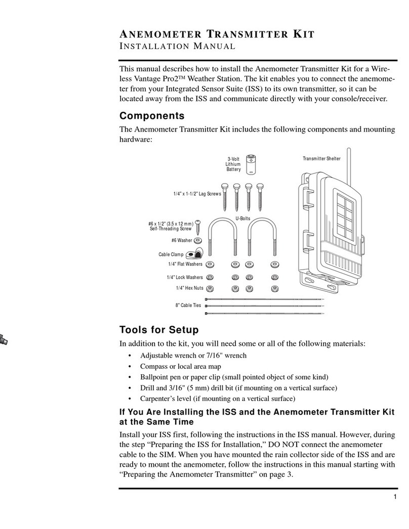 Davis Instruments Anemometer Transmitter Kit for Vantage Pro2 installation manual