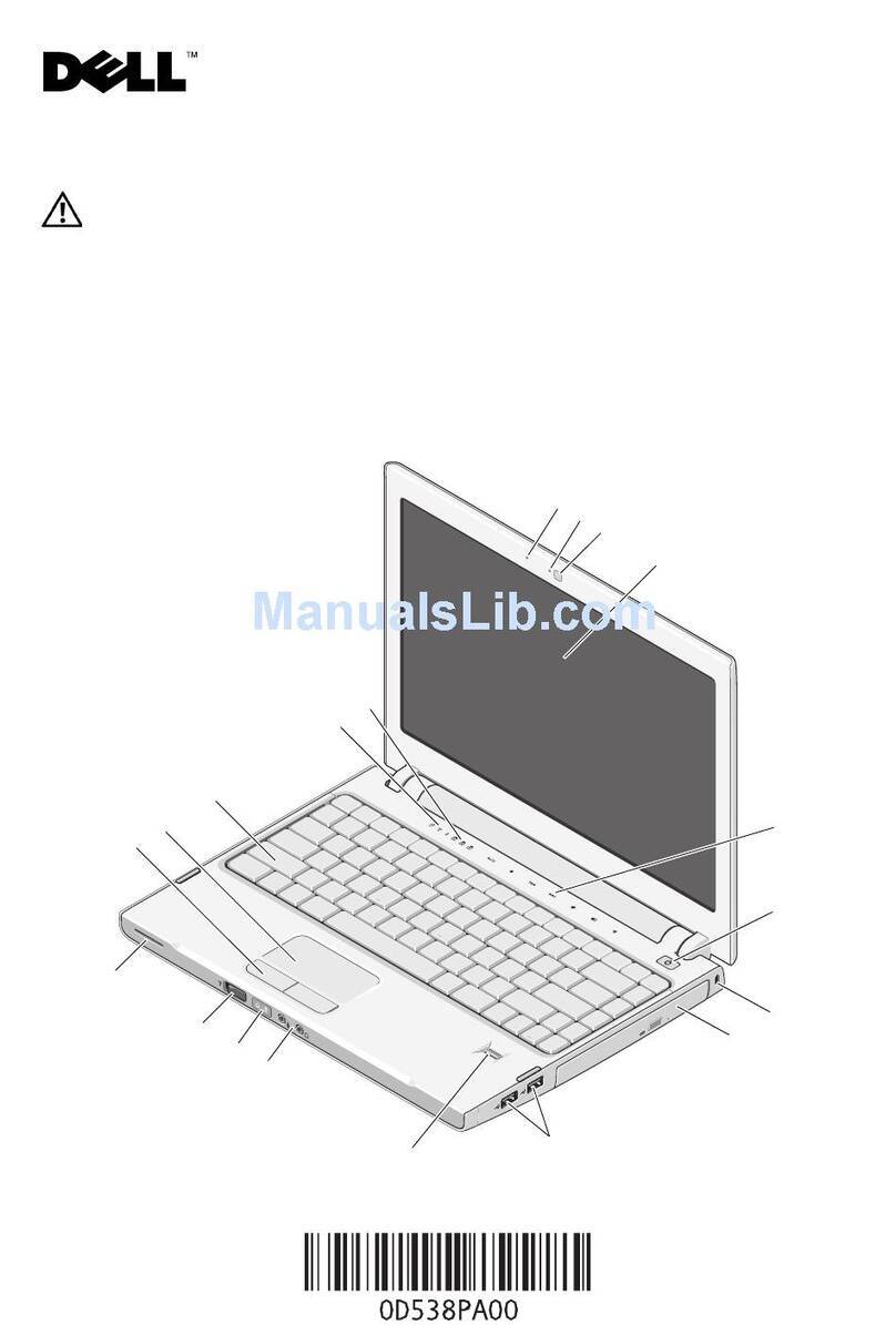 Dell Vostro 1220 Setup and features information