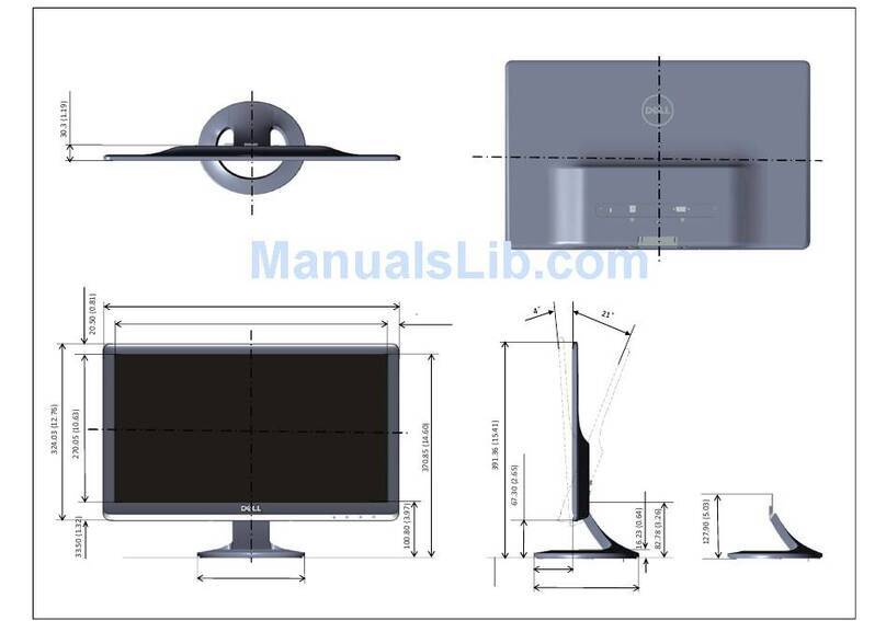 Dell S2230MX Dimensional drawing