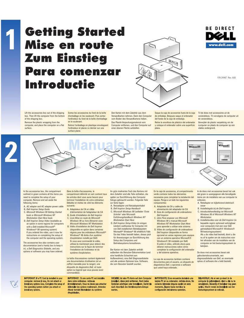 Dell Inspiron 3700 Specification sheet