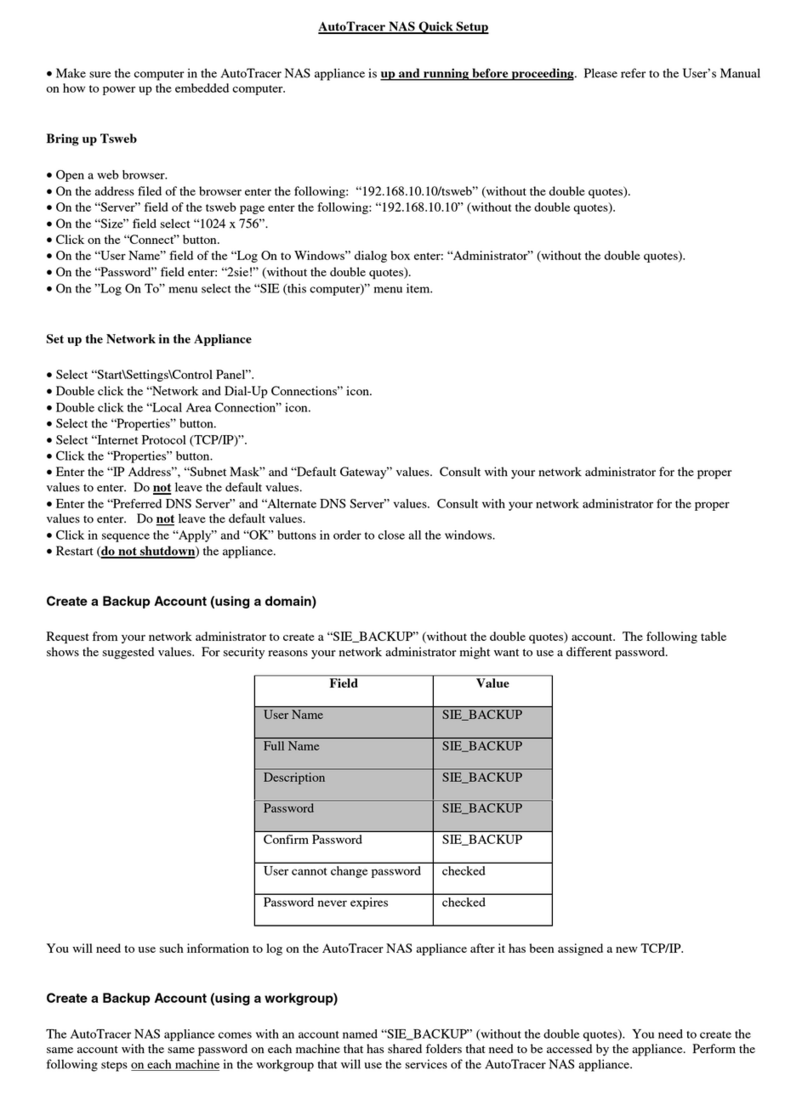Condre AutoTracer NAS Quick setup Condre AutoTracer NAS Quick setup