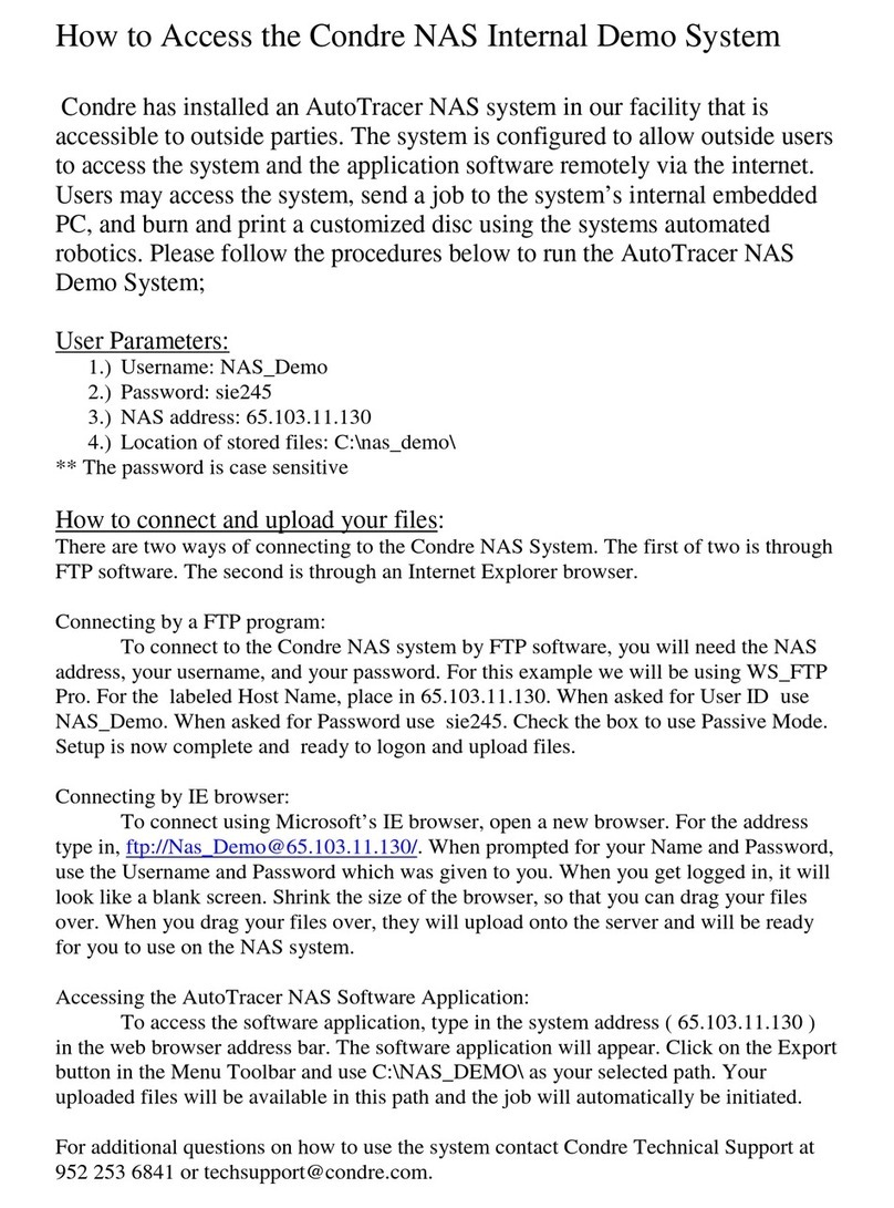 Condre AutoTracer NAS User manual