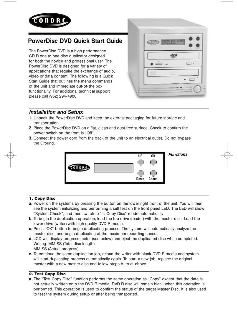Condre Power Disc DVD User manual