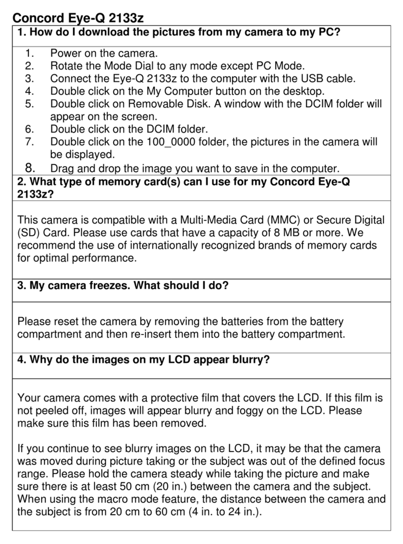 Concord Camera Eye-Q 2133z Instruction Manual