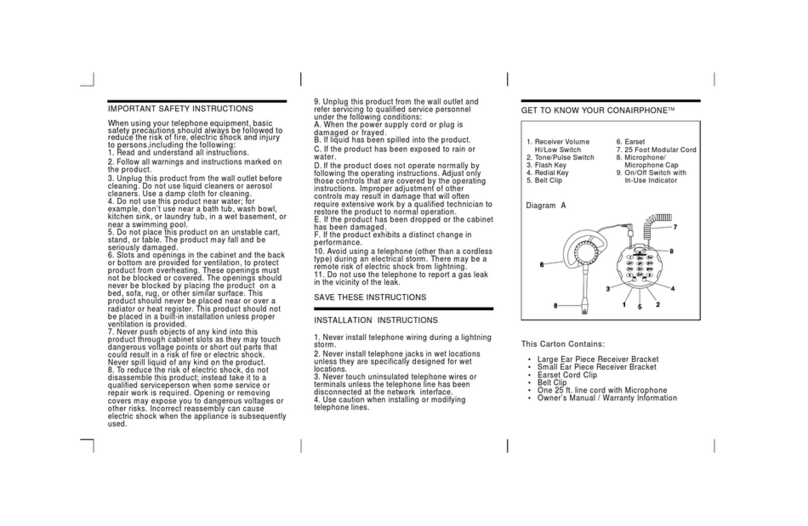Conairphone SW9260 User manual