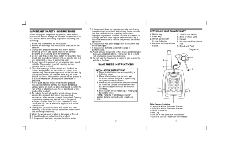 Conairphone SW9280 User manual