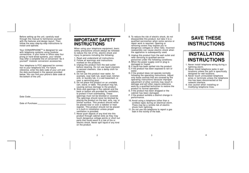Conairphone SW322 User manual